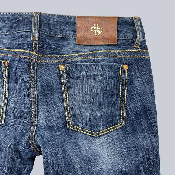 Guess Premium Y2K Vintage Womens Flared Blue Denim Jeans Size 31 Made in USA - Picture 4 of 11